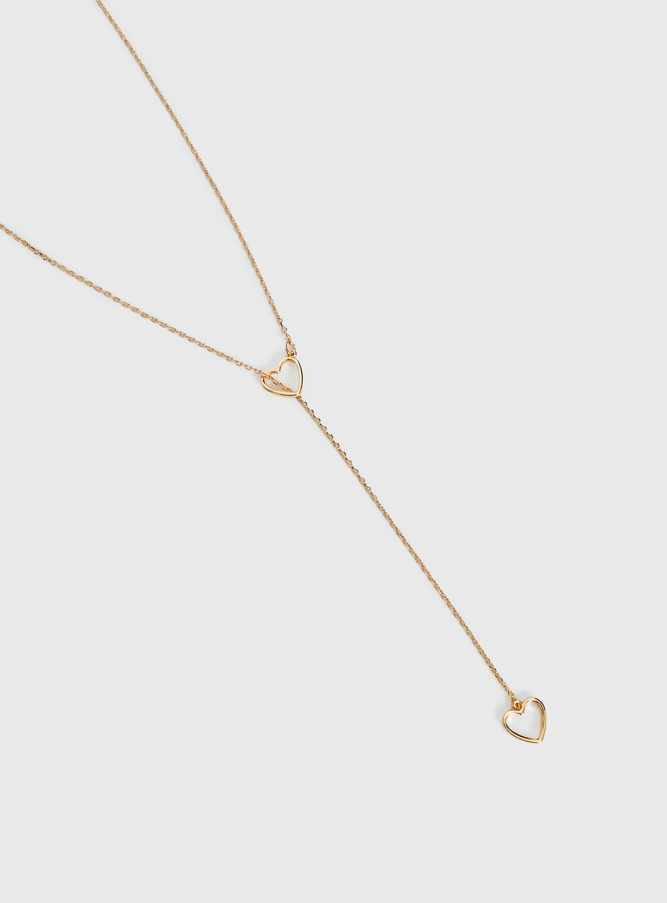 Velvet Chaos Y Heart Necklace Gold