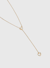 Velvet Chaos Y Heart Necklace Gold