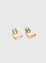 Luminary Diamante Detail Earrings Gold