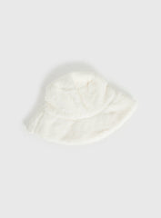 Theo Plush Bucket Hat White