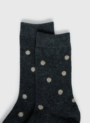 Safire Socks Grey / Beige Polka Dot