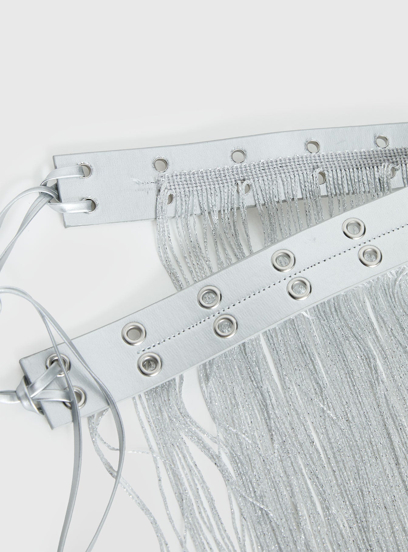 Artemas Studded Tassel Belt Silver