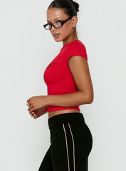 Rebel Star Graphic Baby Tee Red