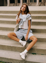 Dream Fleece Longline Shorts Grey Marle