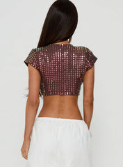 Mirea Micro Crop Top Brown