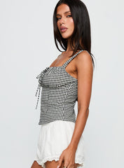 Modern Girl Top Black Gingham