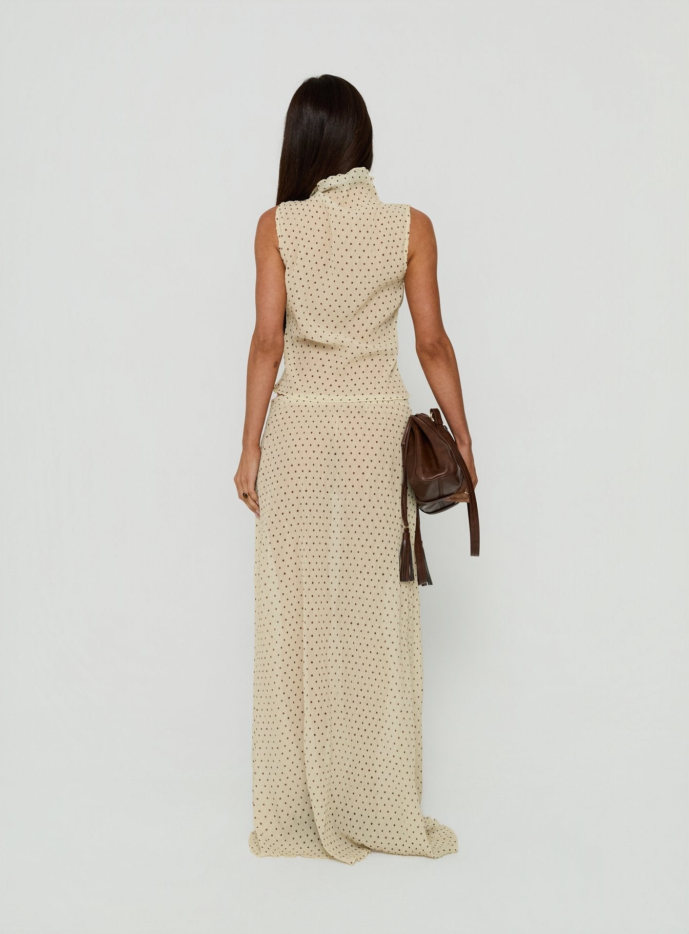 Ford Maxi Skirt Butter / Chocolate Polka Dot