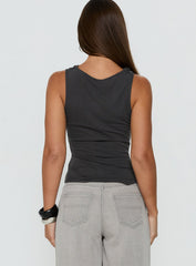 Quiet Confidence Studded Cowl Neck Top Grey