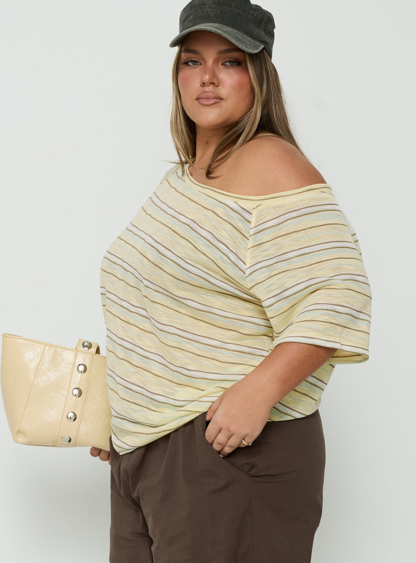 Icon Baby Off Shoulder Top Stripe Curve