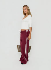 Kennah Wide Leg Sweat Pants Cherry