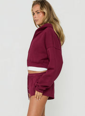 Zellah Double Ended Zipper Hoodie Cherry