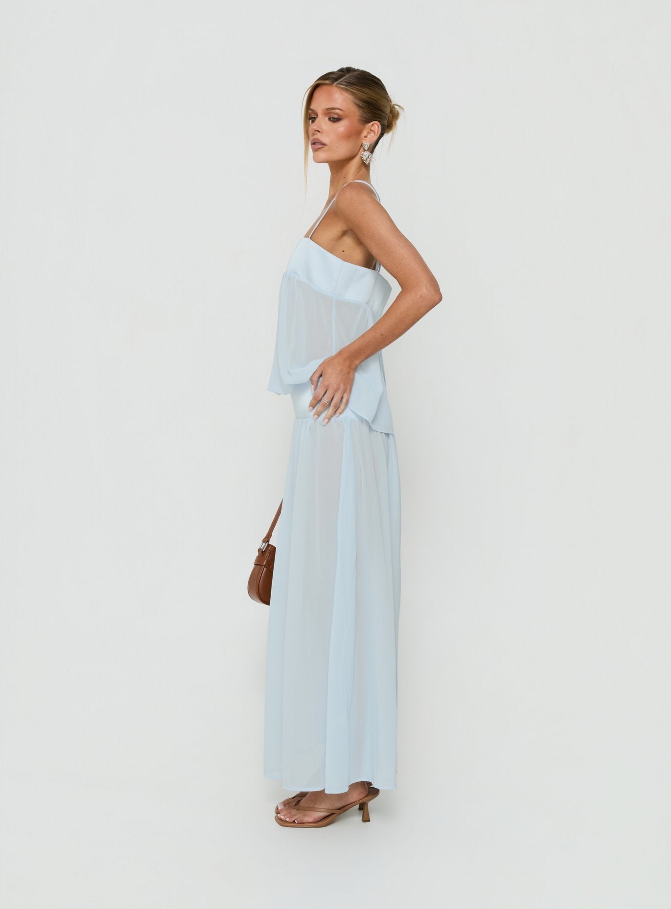 Gracia Blouson Maxi Dress Blue