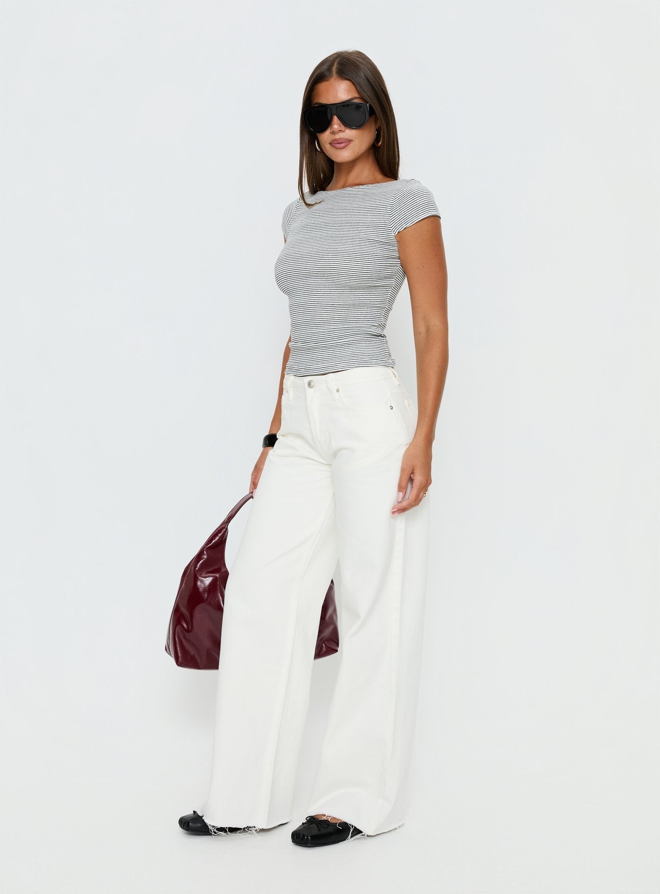 Darla Low Rise Straight Leg Jean White
