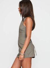 Yumiko Romper Green Stripe Tall