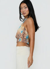 Kamella Keyhole Halter Top Multi