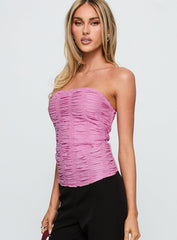 Star Quality Strapless Ruched Top Pink