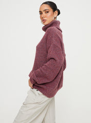 Oswin Turtleneck Sweater Burgundy