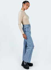 Thorne High Rise Straight Leg Jeans Denim