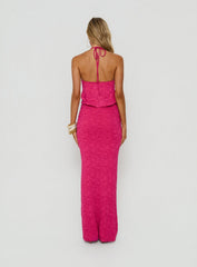 Sungold Halter Maxi Dress Gin Fizz