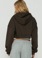 Zellah Double Ended Zipper Hoodie Iron Grey