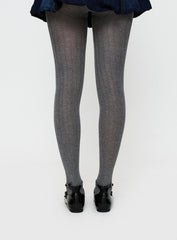 Flashback Ribbed Stockings Grey