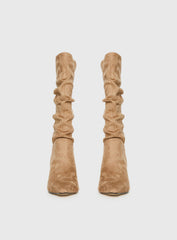 Such A Charmer Faux Suede Scrunch Boot Tan