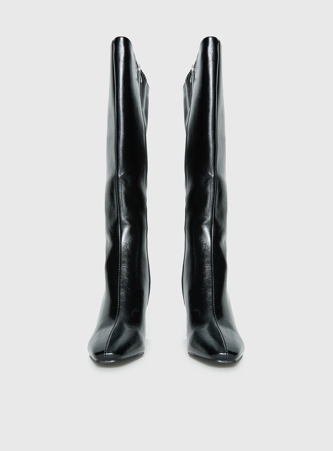 Sawyer Knee High Boots Black Crinkle