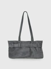 Views Of Capri Faux Suede Buckle Shoulder Bag Charcoal