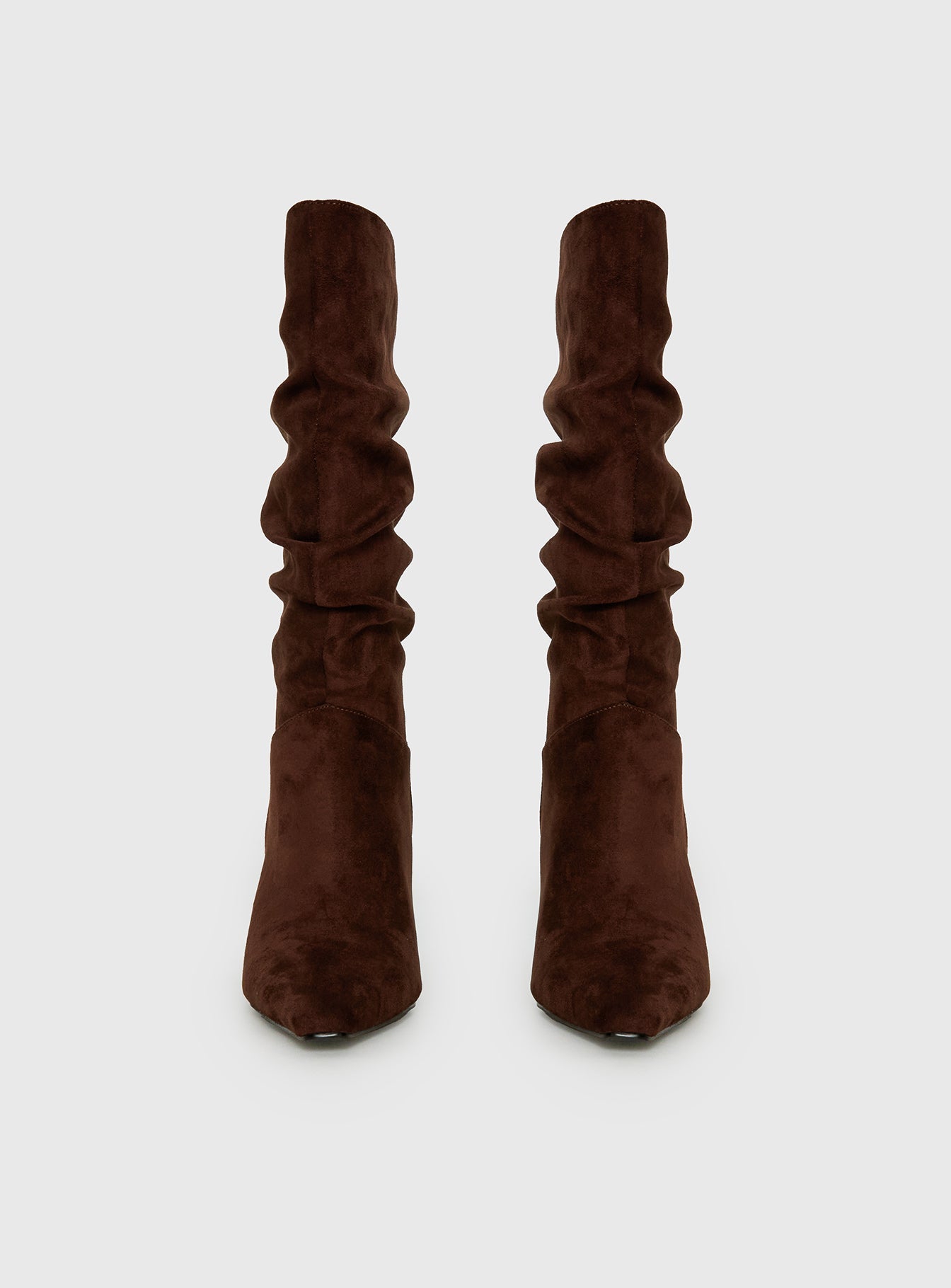 Such A Charmer Faux Suede Scrunch Boot Chocolate