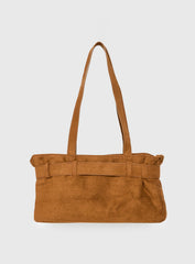 Views Of Capri Faux Suede Buckle Shoulder Bag Brown