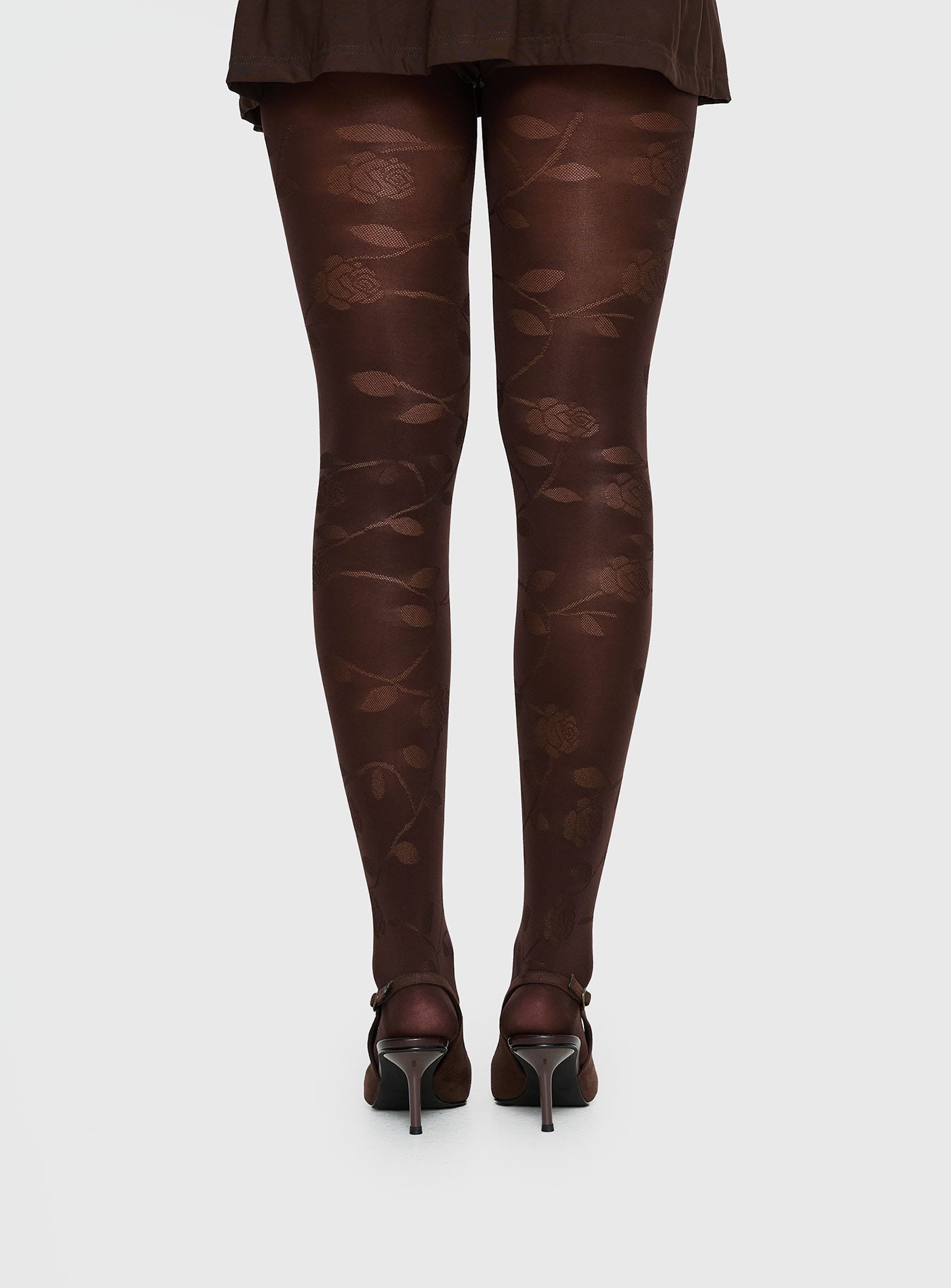 Pomeline Floral Tights Brown