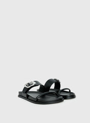 Worth It Buckle Detail Sandals Black