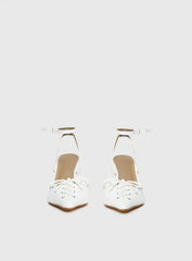 Nilah Pointed Toe Heels White