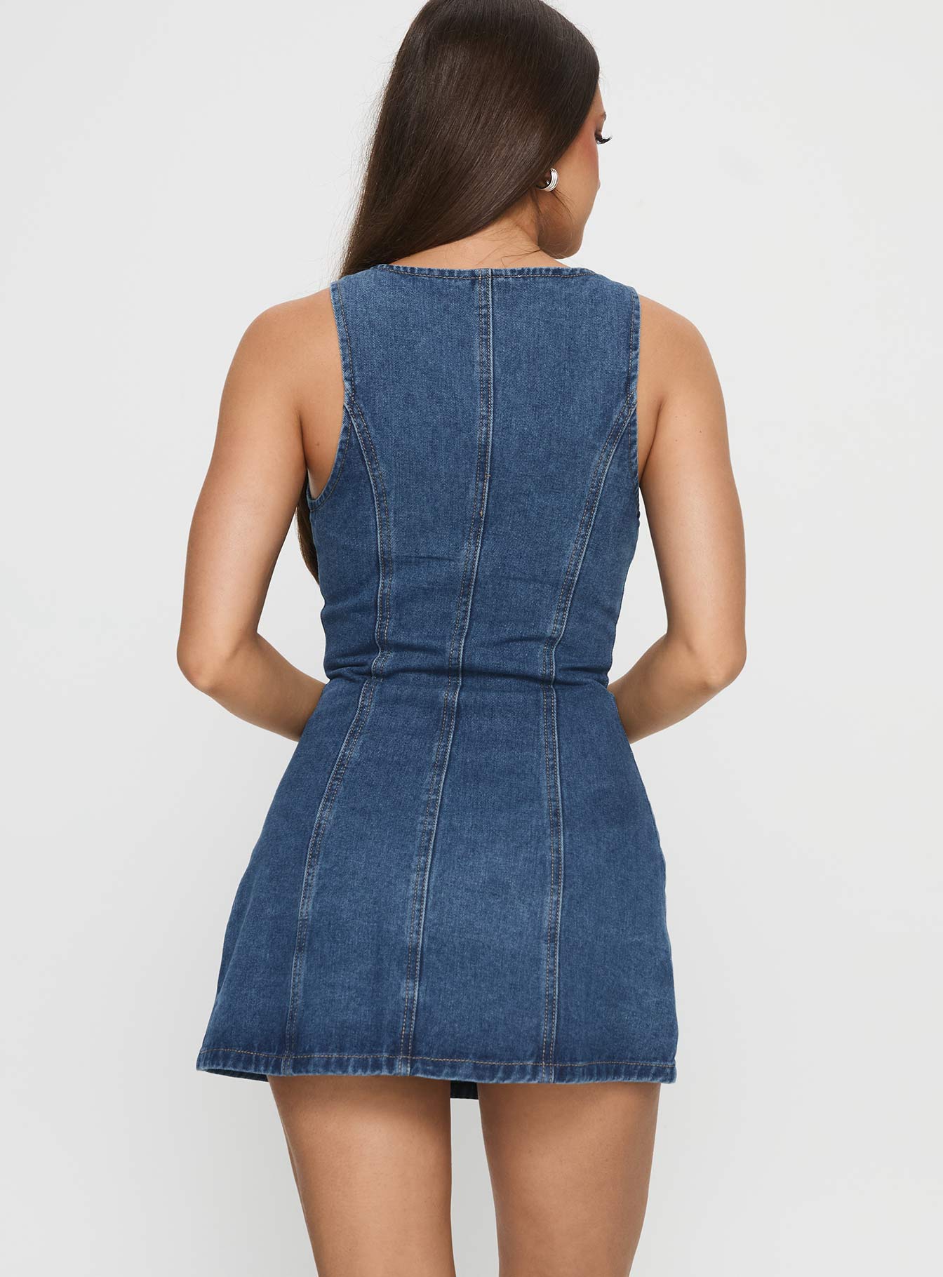 Yumiko Denim Romper Mid Wash Tall