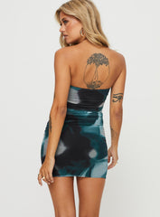 Kalena Mini Dress Navy Multi Petite