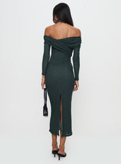 Elexis Off The Shoulder Maxi Dress Blue