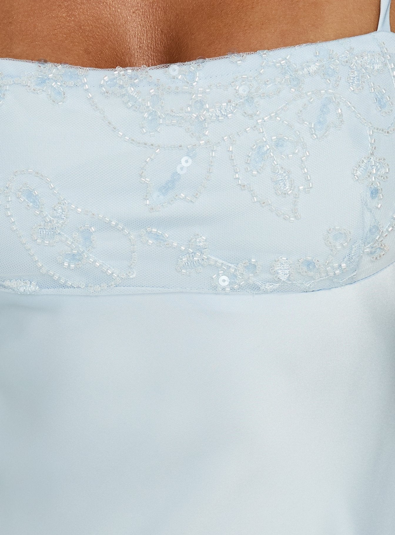 Engracia Sequin Maxi Dress Ice Blue