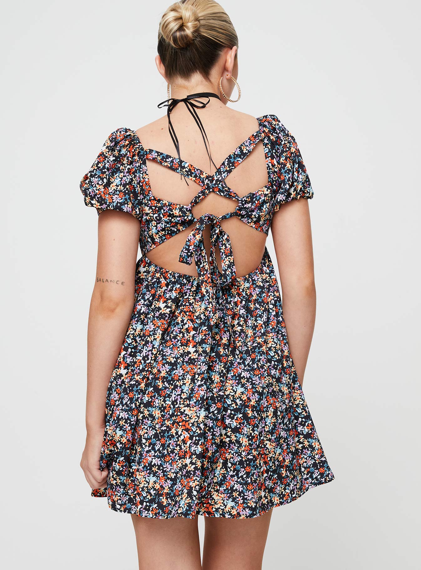 Let's Dance Mini Dress Black Floral
