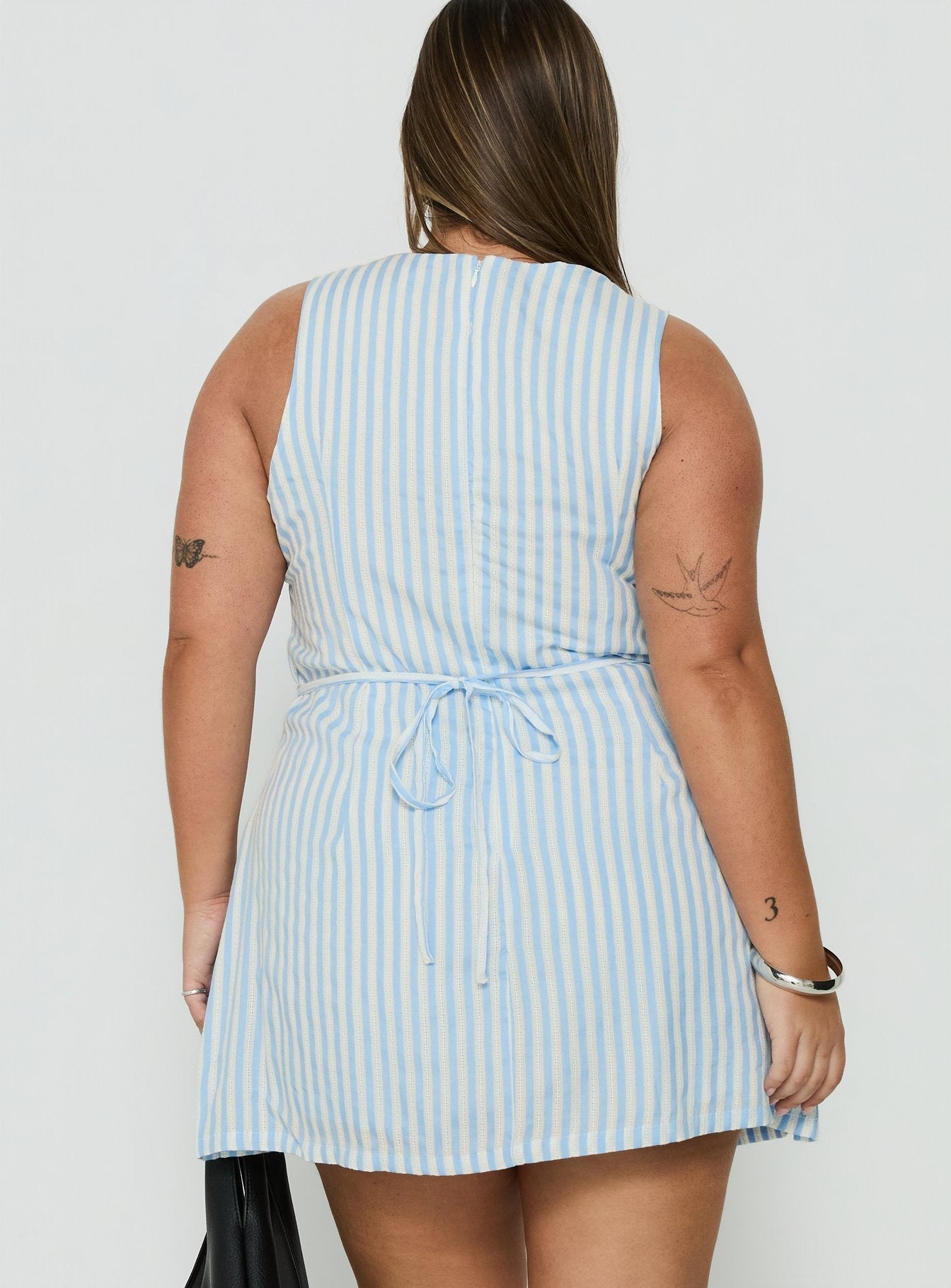 Yumiko Playsuit Blue Stripe Curve