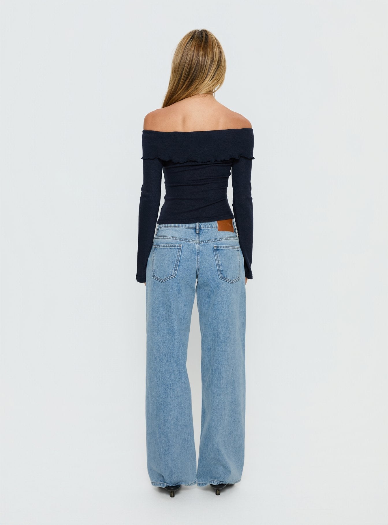Ellanor Low Rise Slouch Denim Jean Washed Mid Blue Wash Petite