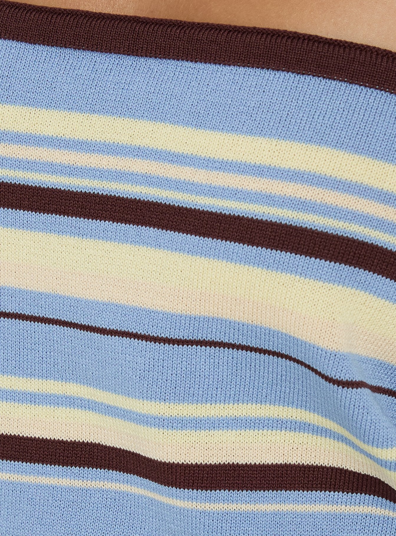 Osamie Knit Strapless Top Multi Stripe