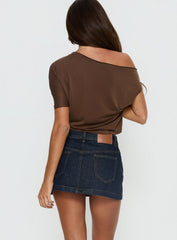 Nicolina Low Rise Denim Mini Skirt Raw Denim