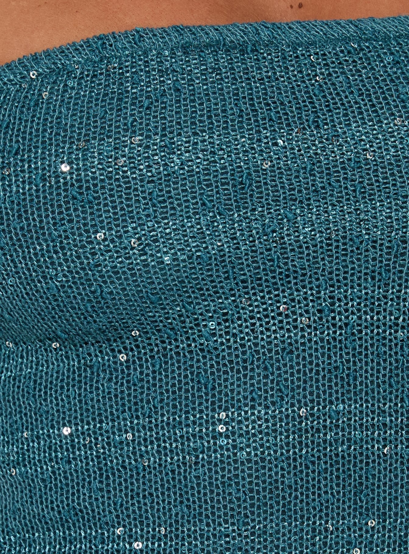 Natysha Strapless Tassel Mini Dress Teal