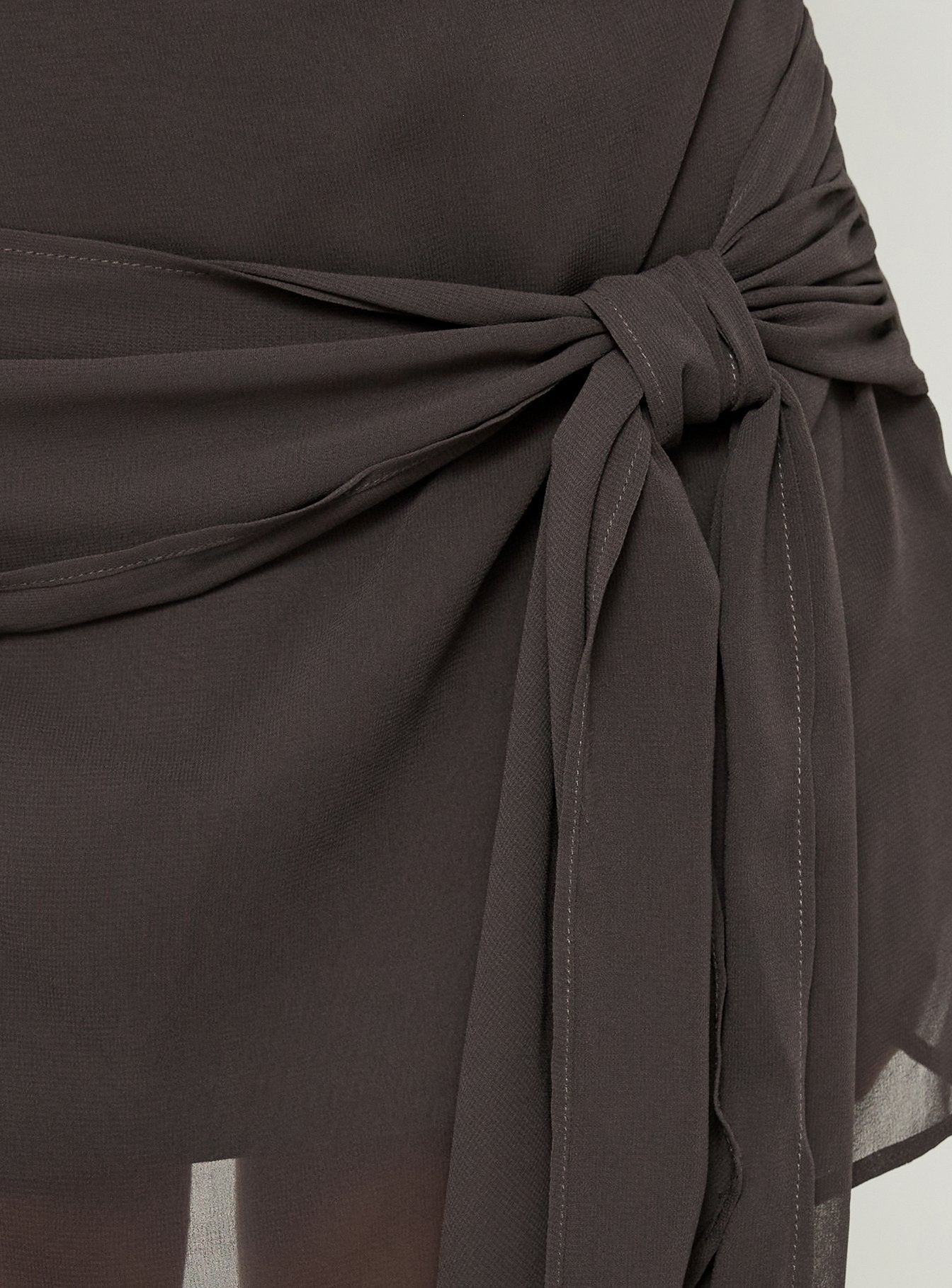 Sadiana Strapless Drape Mini Dress Slate Grey