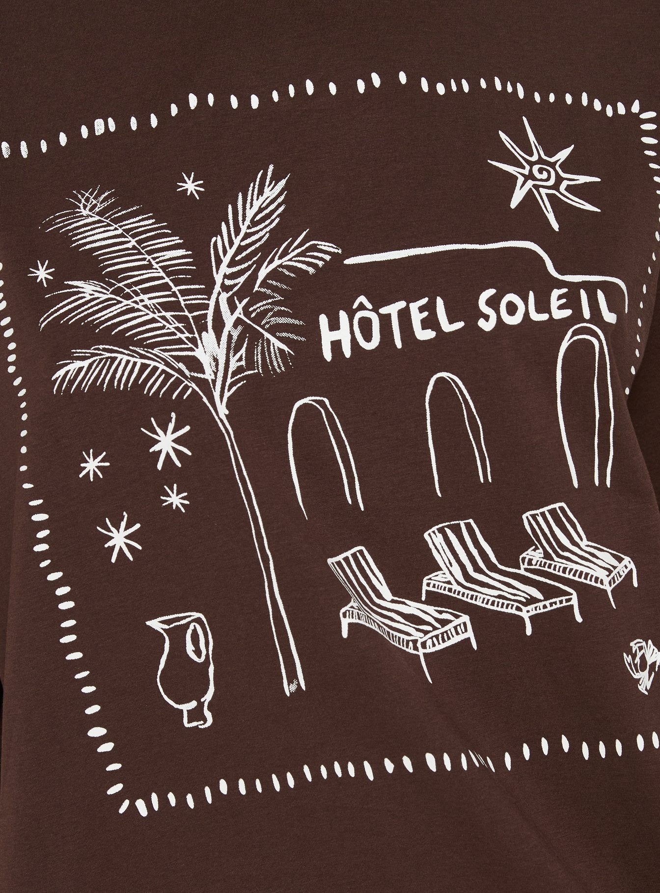 Hotel Sole Oversized Graphic Tee Brown