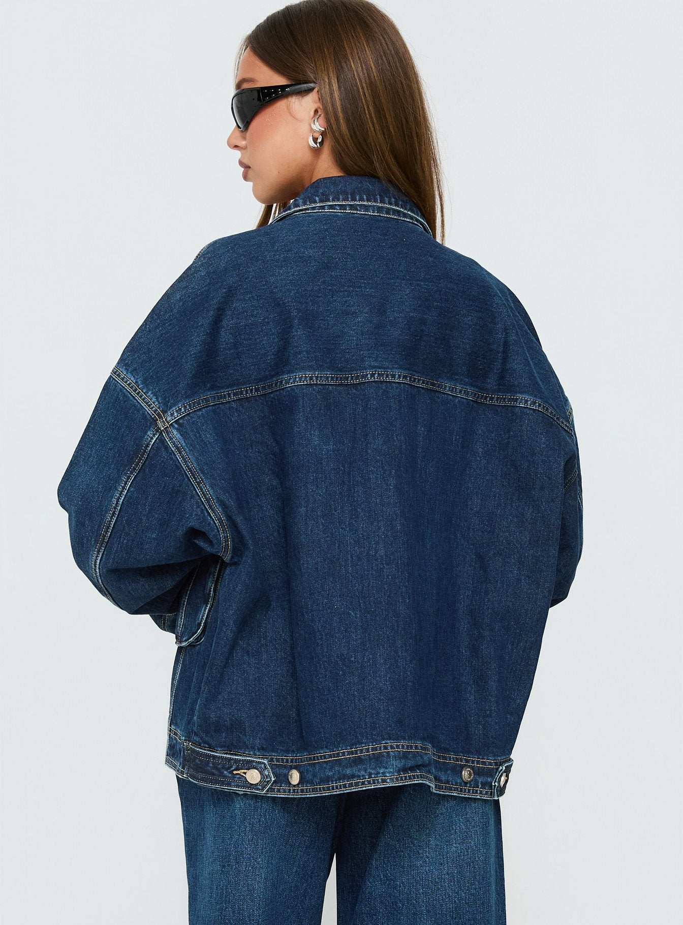 Kier Oversized Jacket Denim Dark Blue Wash