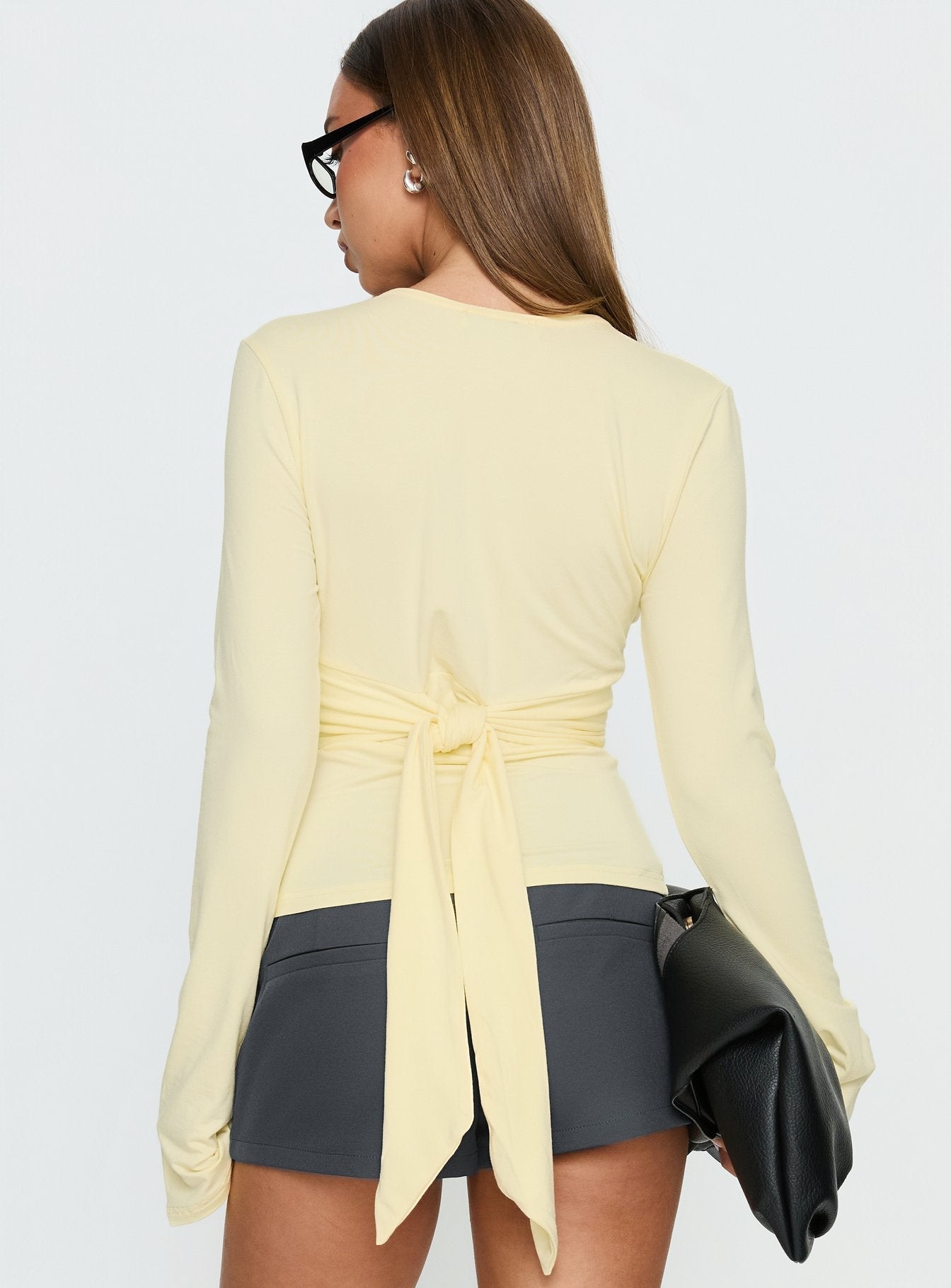 Madelon Long Sleeve Wrap Top Butter