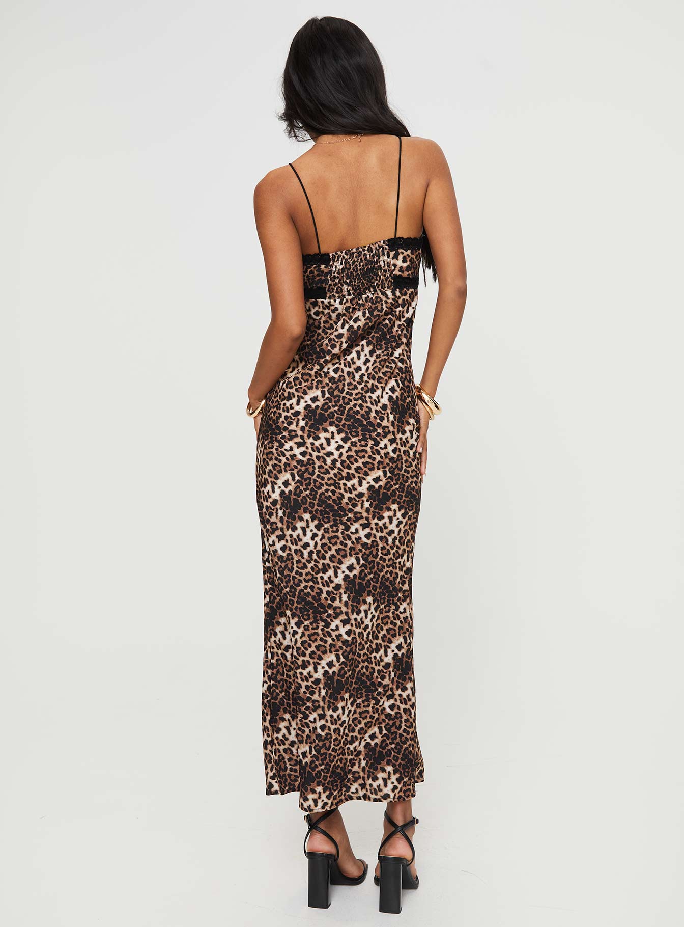 Emily Bias Cut Maxi Dress Leopard