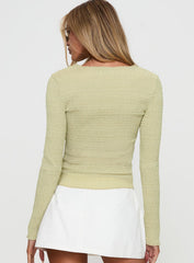 Murphey Ruched Long Sleeve Top Green