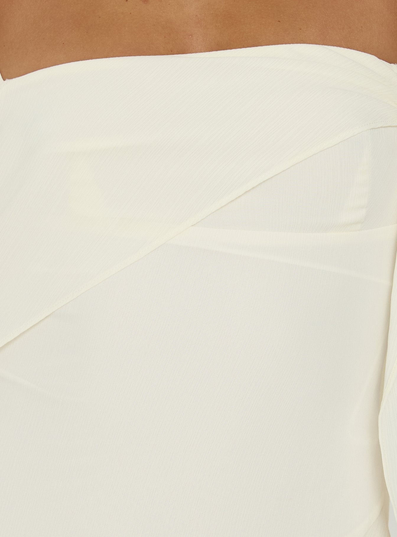 Massey Bust Draping Low Back Midi Dress Off White